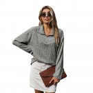 Women Lapel Sweatshirt