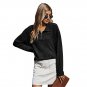 Women Lapel Sweatshirt