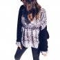 Women Snake Skin Print Flare Long Sleeve Top