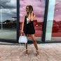 Sleeveless Solid Button Up Elastic Waist Blazer Top And Pocket Shorts Set