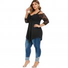 Plus Size Spaghetti Strap Lace Women T-Shirt