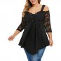 Plus Size Spaghetti Strap Lace Women T-Shirt