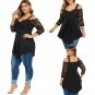 Plus Size Spaghetti Strap Lace Women T-Shirt