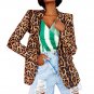 Women Fashion Leopard Print Lapel Slim Cardigan