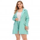 Women Blazer And Shorts Two Piece Set Turn-down Collar Suit Jacket
