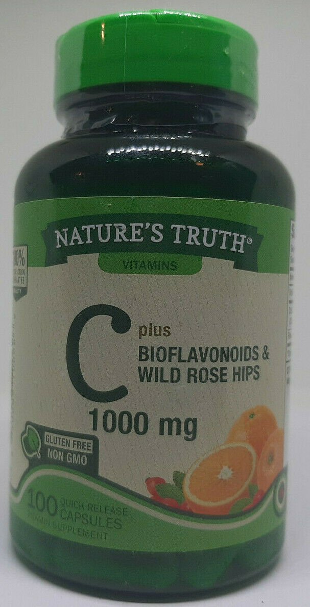 Natures Path Vitamin C + Bioflavonoids & Wild Rose Hips 100 Capsules