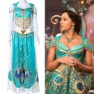Women's Dress Aladdin Princess Jasmine Blue Outfit Cosplay Costume For Party