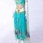 Women's Dress Aladdin Princess Jasmine Blue Outfit Cosplay Costume For Party