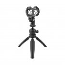 HDRiG Microphone Stand Bracket With A Mini Table Tripod For Video Recording Live Broadcast