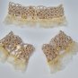Beige Tatting Cuff , Bridal Accessories , Bridesmaid Jewelry , Arm Bracelets , Hippie Bride Gifts