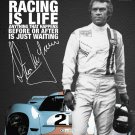Le Mans (1971) Steve McQueen Racing Movie Poster Version C 13x19