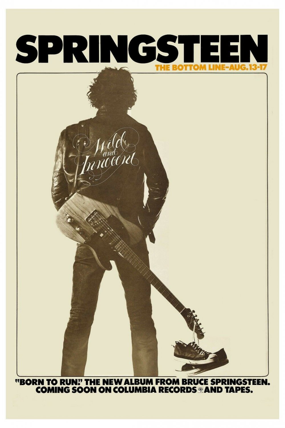 Bruce Springsteen Bottom Line Club in NYC Poster 1975 13x19 inches