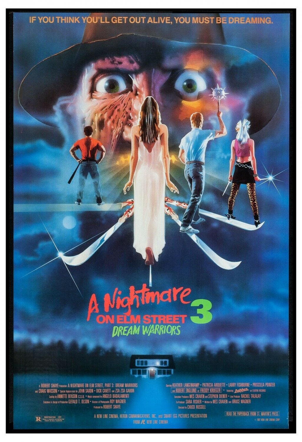 A Nightmare on Elm Street 3 * Dream Warriors * Movie Poster 1987 13x19 inches