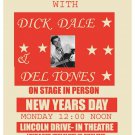 Dick Dale @ Buena Park Concert Poster 1961 13x19 inches