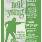 Neil Young at Veterans Memorial Auditorium Concert Poster 1973 13x19 inches