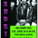 Jimi Hendrix at Los Angeles Forum Concert Poster 1969 13x19 inches