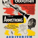 Louis Armstrong & Benny Goodman Concert Poster 1953 13x19 inches