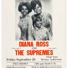 Diana Ross & Supremes at Brown University Concert Poster 1969 13x19 inches