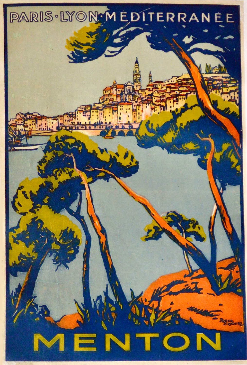 1925 Menton Poster by Roger Broders Poster 13x19 inches