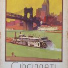 1935 Cincinnati Poster by Leslie Ragan 13x19 inches