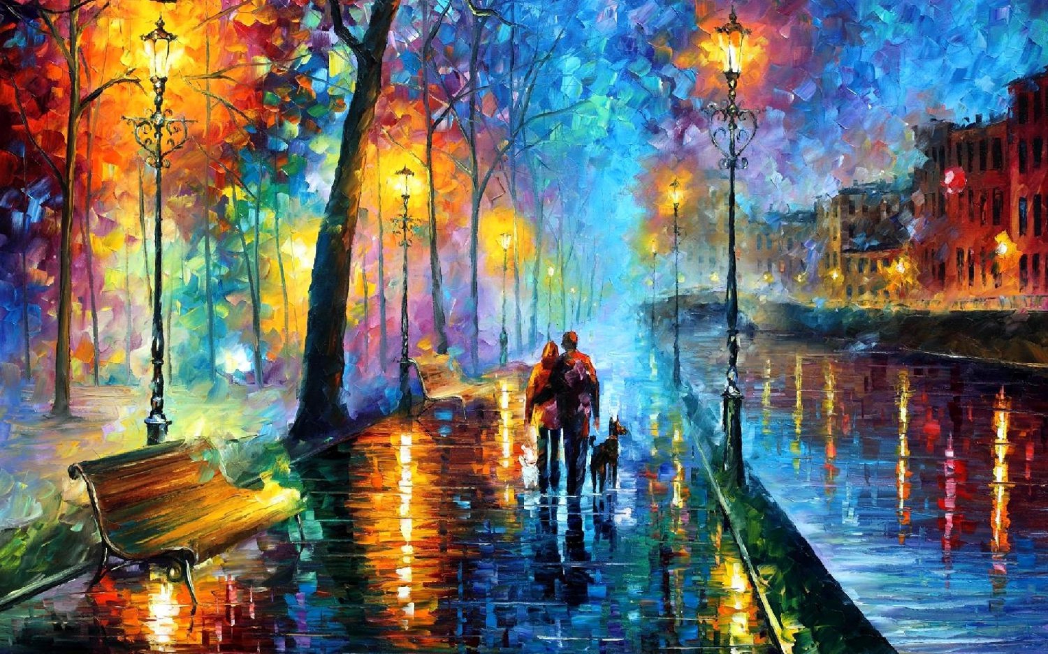Melody of the Night - Leonid Afremov Poster 13x19 inches