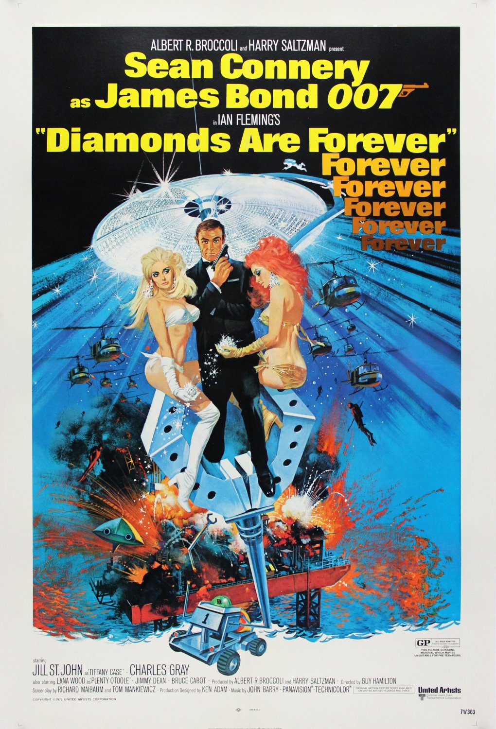 Diamonds Are Forever Movie Poster 13x19 inches
