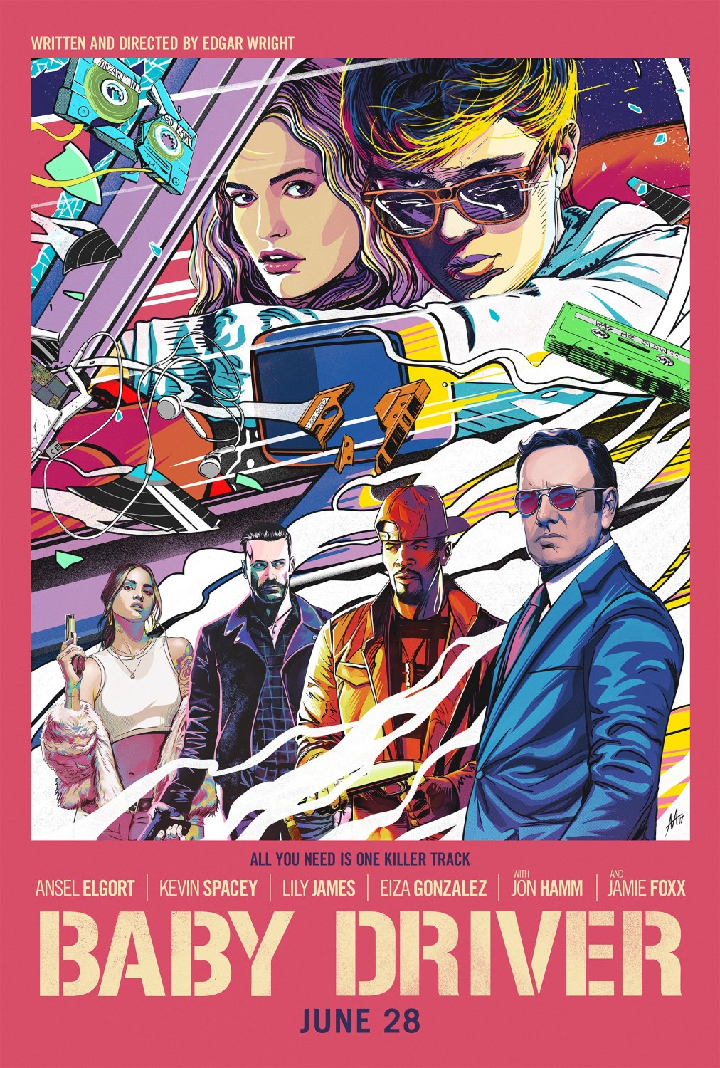 Baby Driver Movie Poster 13x19 inches