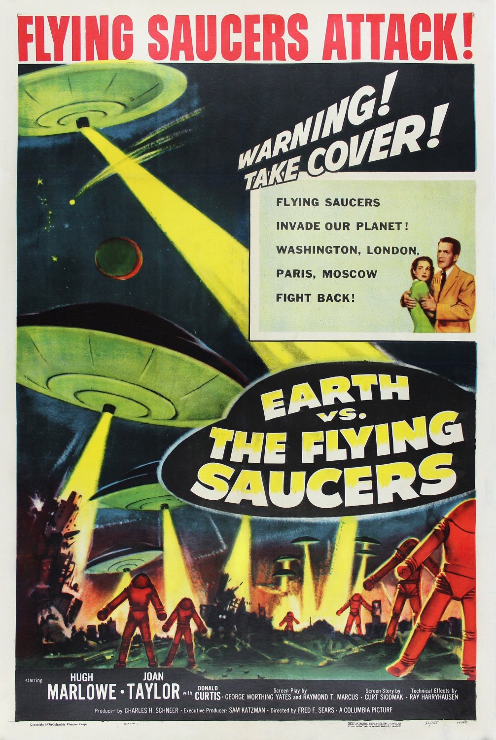 Earth vs. the Flying Saucers Movie Poster 13x19 inches