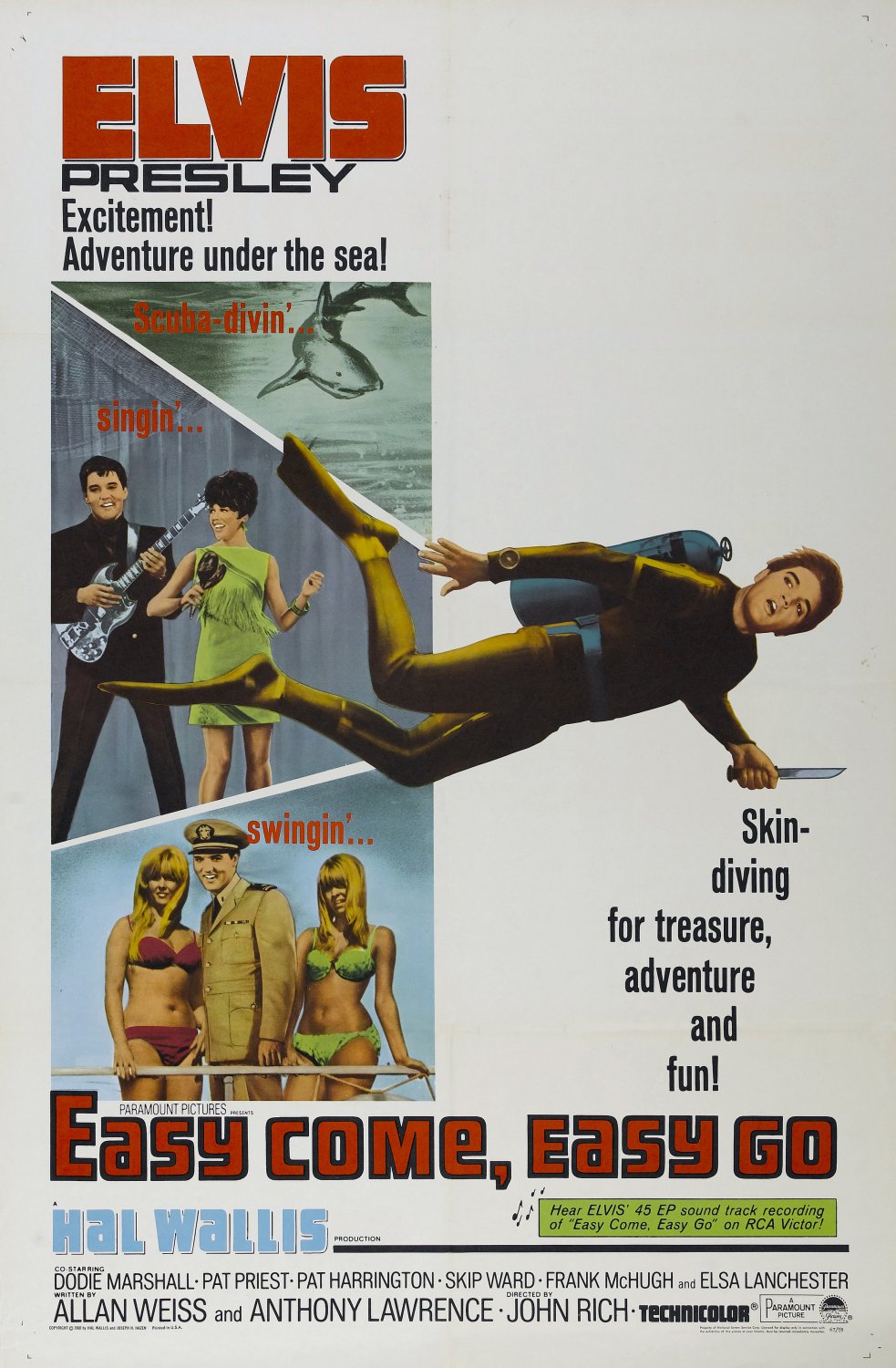 Elvis Presley Easy Come, Easy Go Movie Poster 13x19 inches