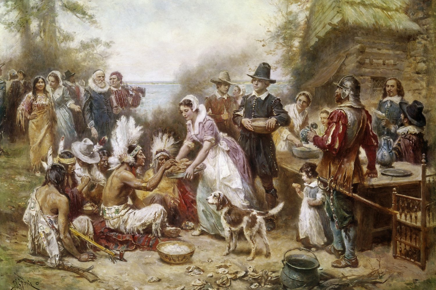 First Thanksgiving 1621 Poster 13x19 inches