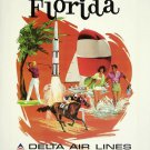 Florida Delta Airlines Travel Poster 13x19 inches