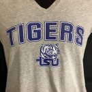Fanatics Sport Woman's T-Shirt V Neck Short sleeve Gray LSU Tigers Sz S Original From US