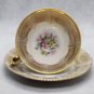 Set of 2 Antique Hand painted German Gareis, Kuhnl & Co Bavaria Porcelain Bone China Cup and Saucer
