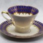 Vintage German J. Seltmann Bavaria Porcelain Bone China Blue Cup and Saucer 1949-1955