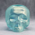 Kosta Boda Still Life Skull Light Green Candle Holde Crystal Glass Swedish Scandinavian Design