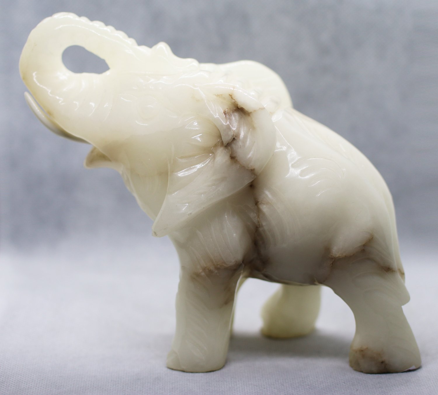 Vintage Carved Stone Large Elephant Figurine Statuette