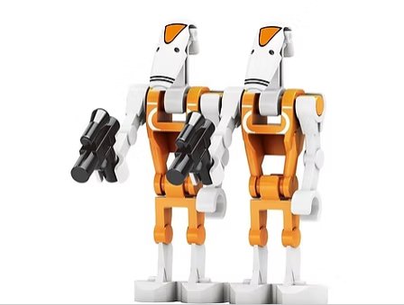 Battle Droid pack of 2 White Orange Star Wars Minifigure US Seller