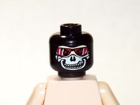Skull Mask Red Glasses Head DIY Minifigure US Seller