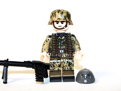 Waffen SS Pea Dot Camo WW2 Army MG42 Minifigure US Seller