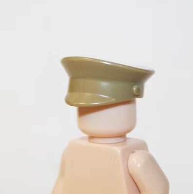 Officer Hat Brown Tan V2 Military cap Minifigure US Seller