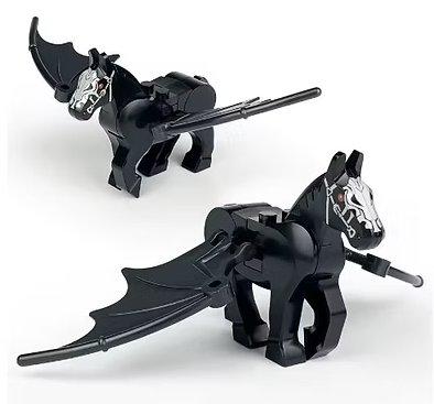 Black Flying Horse Winged War Animal set of 2 Minifigure US Seller