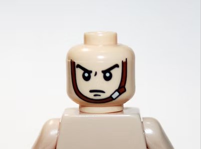 Head with Helmet Straps Stern Head DIY Minifigure US Seller
