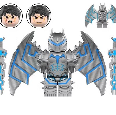Batman Hellbat Silver and Blue Comic DC Minifigure US Seller