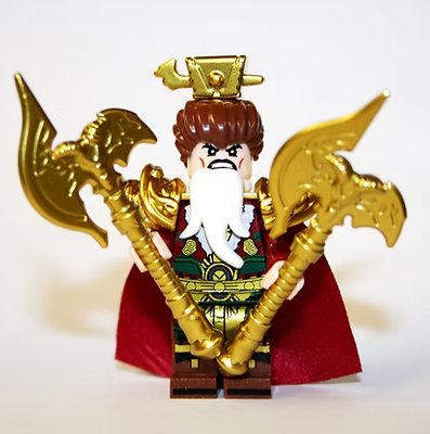 Chinese Warrior Gold Axe Three Kingdoms Minifigure US Seller