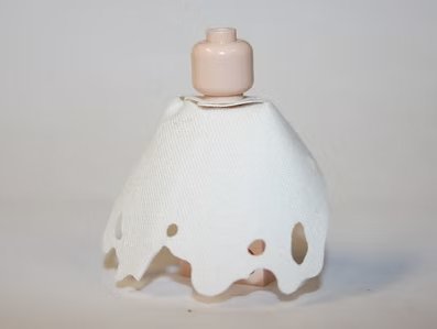 White Torn cloak A for Minifigure US Seller