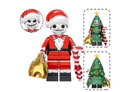 Santa Jack Nightmare Before Christmas with X-Mas Tree Minifigure US Seller