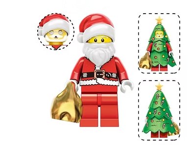 Santa Claus glasses with Christmas Tree Minifigure US Seller