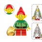 Santa Elf with Silver Christmas Tree Minifigure US Seller