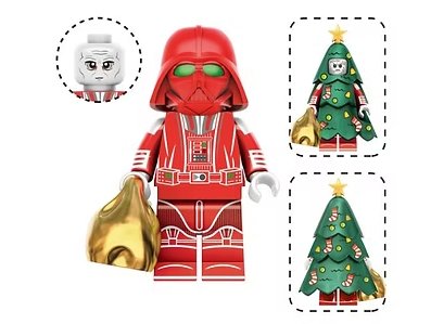 Red Darth Vader with Christmas Tree Minifigure US Seller
