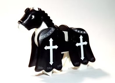 White and Black Knight War Horse animal Minifigure US Seller
